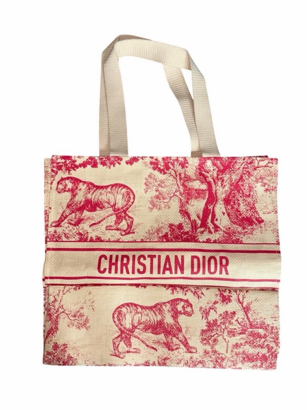 Dior Red & Cream Toile Canvas Tote- Exclusive to Japan NIP With Dior Nail Polish - Picture 2 of 7